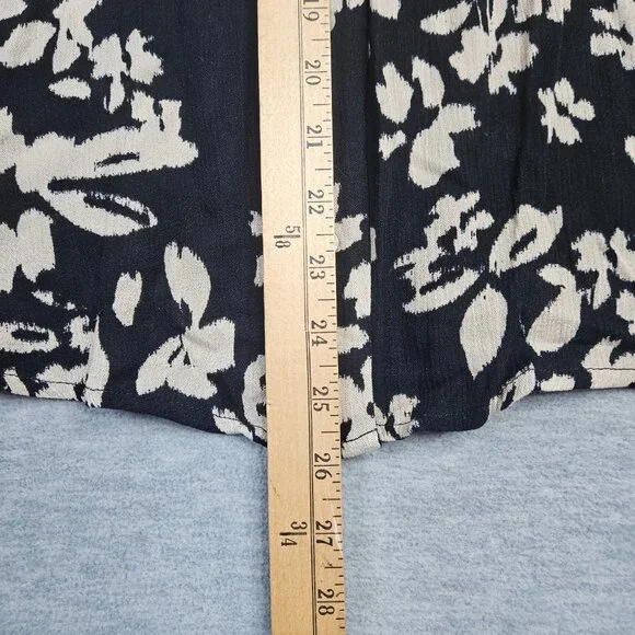 Bobeau Button Front Flutter Sleeve Black Blouse Size XL NEW - Picture 6 of 9